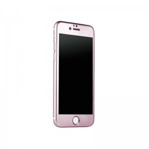 Захисне скло для Apple iPhone 6 / 6S - iBacks Full прозорий + рожевий
