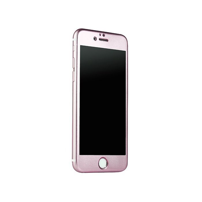 Защитное стекло для Apple iPhone 6/6S - iBacks Full прозрачный + розовый
