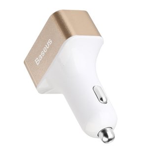 Автомобільний зарядний пристрій Baseus Smart voyage 4 USB, 9.6 Amp, білий + золотистий