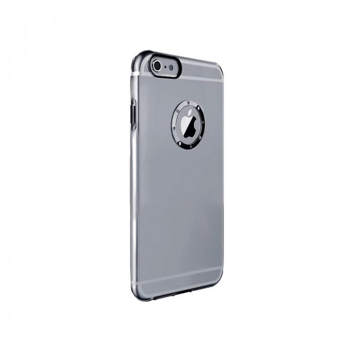 Чохол-накладка iBacks Inherent Jacket Love with Diamond прозорий + сірий для iPhone 6/6S