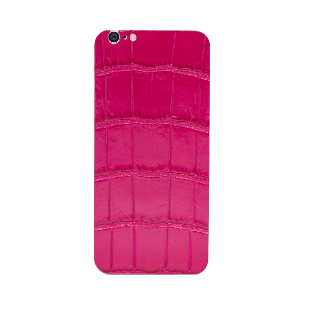 Наклейка для Apple iPhone 6S/6 - кожа крокодила, розовая