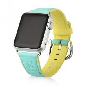 Ремінець Baseus Colorful зелений + жовтий для Apple Watch 38/40/41 мм