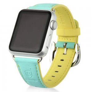 Ремінець Baseus Colorful зелений + жовтий для Apple Watch 38/40 мм