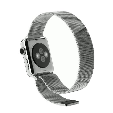 Ремешок iBacks Milanese Stainlesse Steel серебристый для Apple Watch 42/44/45/49 мм Ремешок iBacks Milanese Stainlesse Steel серебристый для Apple Watch 42/44/45/49 мм