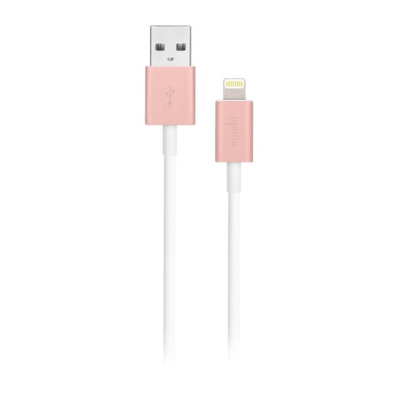 Кабель Lightning для Apple iPhone/iPad/iPod - Moshi Lightning to USB 1м розовый