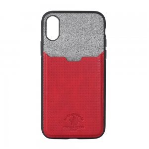Кожаный чехол с отделом для карточек Polo Tasche красный для iPhone X/XS