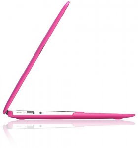 Чохол-накладка Apple MacBook Air 13" - Kuzy Leather Hard Case рожевий (Neon Pink)