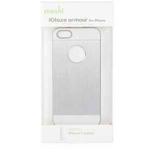 Чехол-накладка для Apple iPhone 5S/5 - Moshi iGlaze Armour Metal серебристый