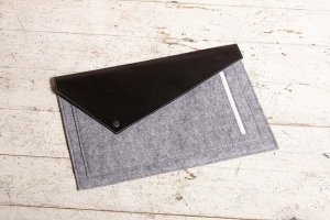 Чохол-конверт Gmakin GM13 сірий + чорний для MacBook Air 13"/Pro 13"/Pro 13" Retina