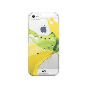 Чехол-накладка для Apple iPhone 5S/5 - White Diamonds Liquids желтый + зеленый