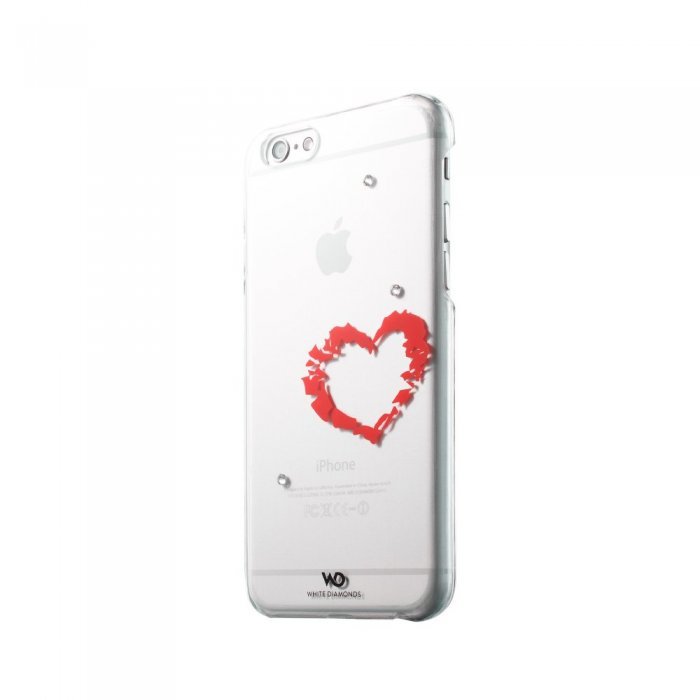 Чехол с рисунком White Diamonds Lipstick Heart прозрачный для iPhone 6/6S