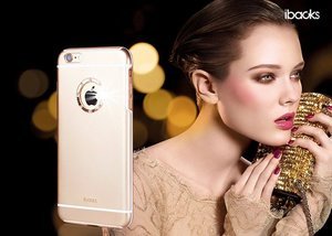 Чехол со стразами iBacks Armour Diamond Cartier золотой для iPhone 6/6S