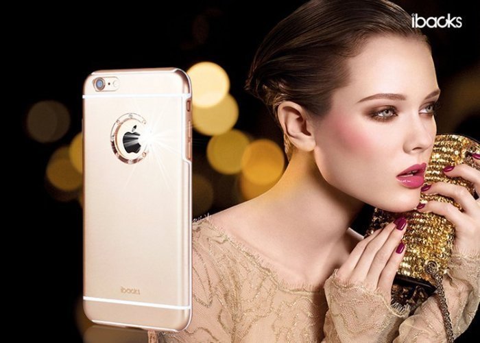 Чехол со стразами iBacks Armour Diamond Cartier золотой для iPhone 6/6S Чехол со стразами iBacks Armour Diamond Cartier золотой для iPhone 6/6S
