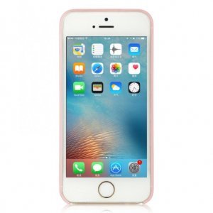Полупрозрачный чехол Baseus Slim розовый для iPhone 5/5S/SE