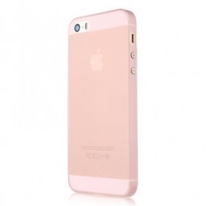 Полупрозрачный чехол Baseus Slim розовый для iPhone 5/5S/SE