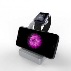 Подставка для Apple Watch, iPhone 5/5S/5S/6/6 Plus - e7 stand AL серебристая