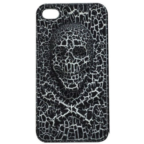 3D чехол Stylish 3D Skull черный для iPhone 4/4S