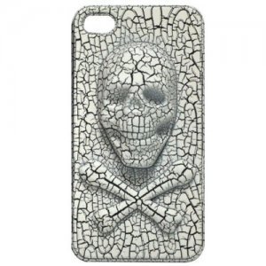 3D чехол Stylish 3D Skull белый для iPhone 4/4S