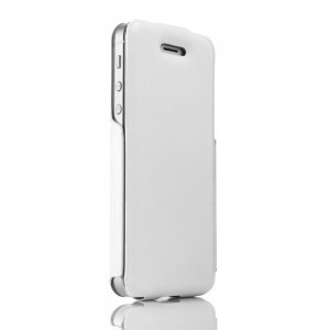 Кожаный флип-чехол New Case Flip белый для iPhone 5/5S/SE