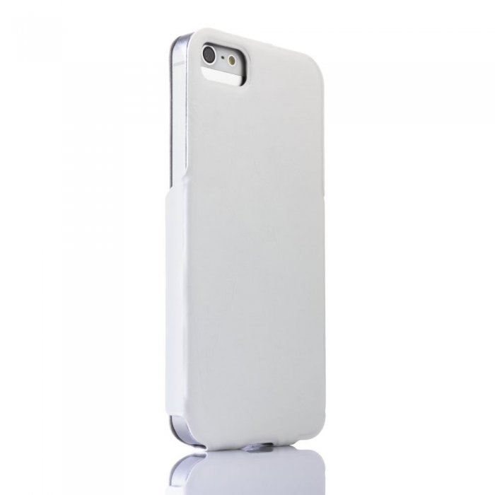 Кожаный флип-чехол New Case Flip белый для iPhone 5/5S/SE Кожаный флип-чехол New Case Flip белый для iPhone 5/5S/SE