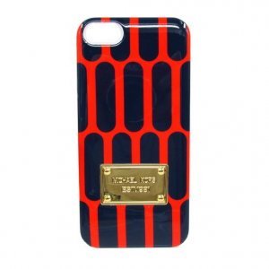 Чехол-накладка для Apple iPhone 5/5S - Michael Kors Design honeycomb оранжевый + черный