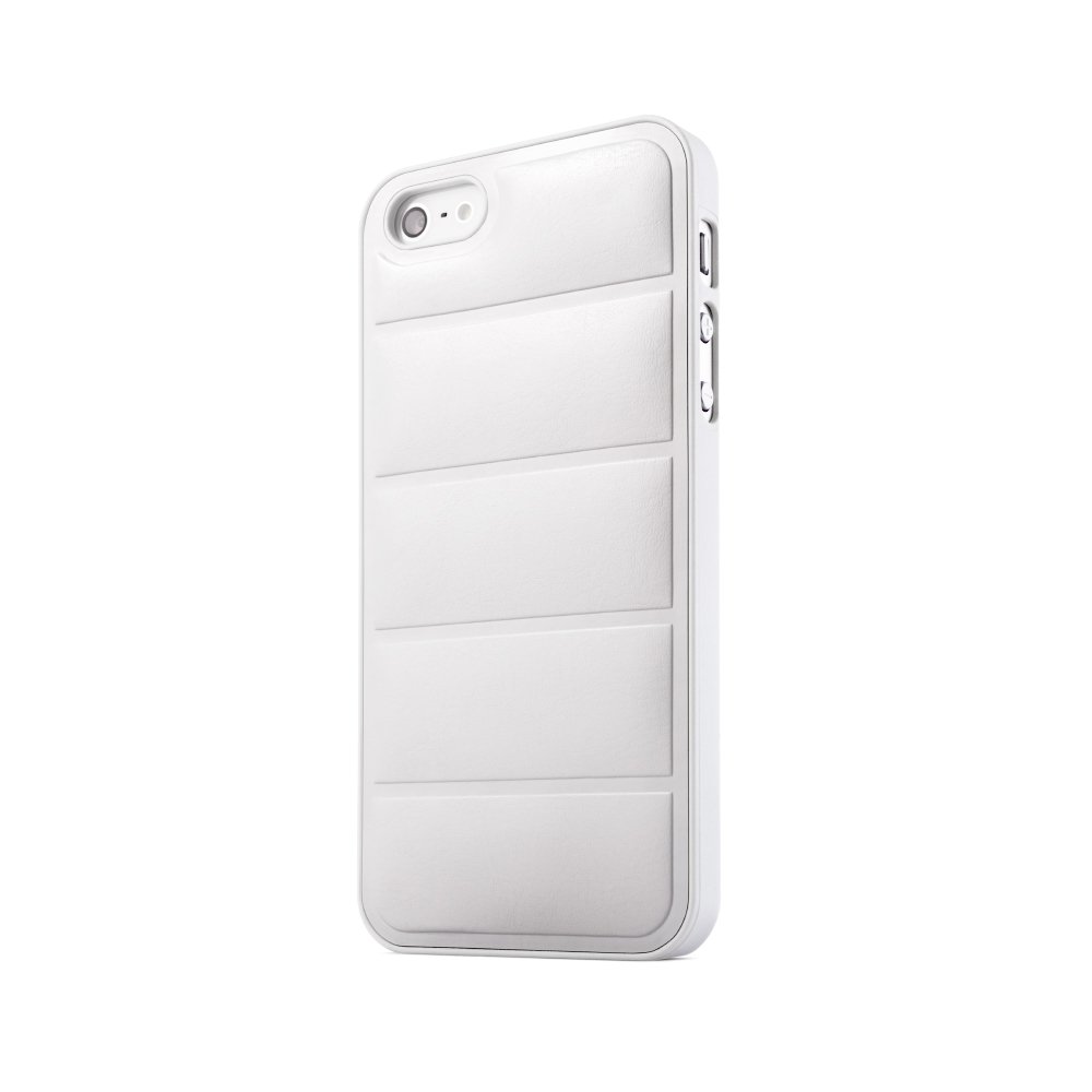 3D чехол NewCase PU-Leather белый для iPhone 5/5S/SE