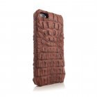 Чехол из натуральной кожи крокодила I-Idea Animal Skins коричневый для iPhone 5/5S/SE
