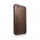 Чехол из натуральной кожи змеи I-Idea Animal Skins коричневый для iPhone 5/5S/SE