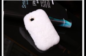 Чехол-накладка для Apple iPhone 5/5S - New Case Natural Fur белый