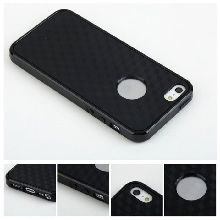 Силиконовый чехол New Case Cube черный для iPhone 5C