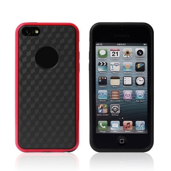 Силиконовый чехол NewCase Cube красный + черный для iPhone 5C