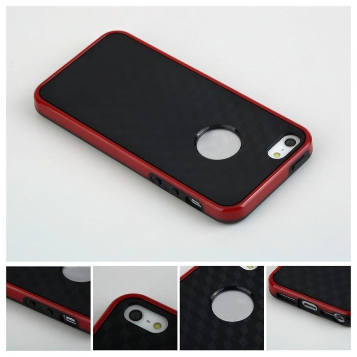 Силиконовый чехол NewCase Cube красный + черный для iPhone 5C