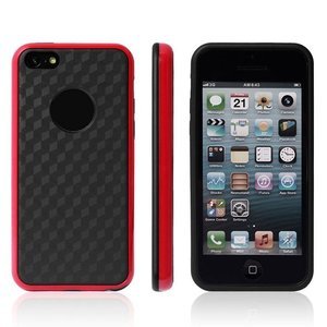 Силиконовый чехол NewCase Cube красный + черный для iPhone 5C
