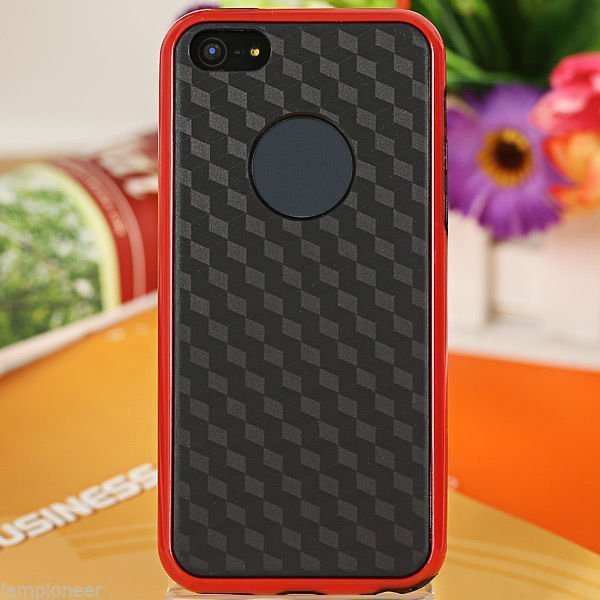 Силиконовый чехол NewCase Cube красный + черный для iPhone 5C
