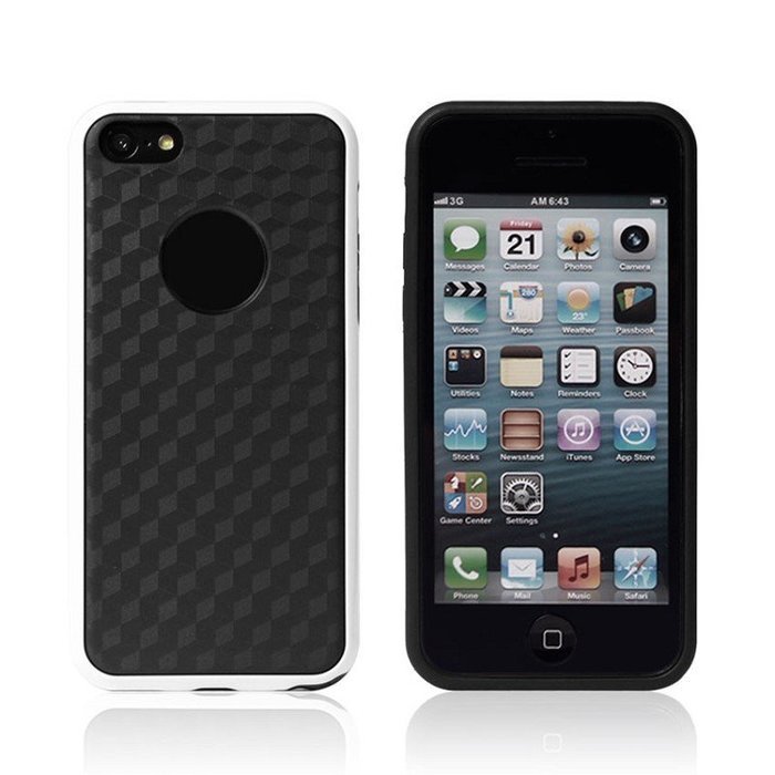 Силиконовый чехол NewCase Cube белый + черный для iPhone 5C