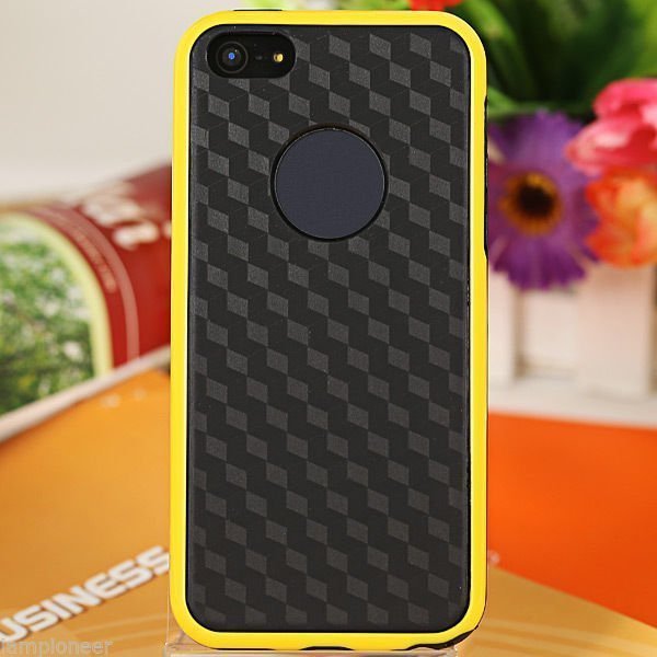 Силиконовый чехол New Case Cube желтый + черный для iPhone 5C