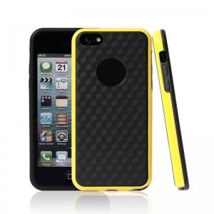 Силиконовый чехол New Case Cube желтый + черный для iPhone 5C