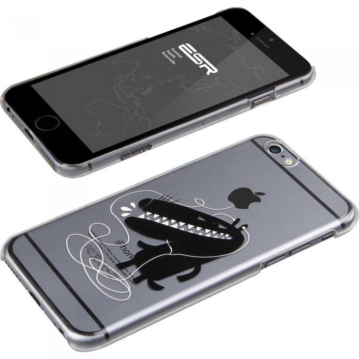 Чехол-накладка для Apple iPhone 6 - ESR Mania Series Monster Kid прозрачный + черный Чехол-накладка для Apple iPhone 6 - ESR Mania Series Monster Kid прозрачный + черный