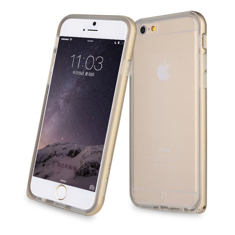Силіконовий чохол Baseus Fusion золотий для iPhone 6/6S
