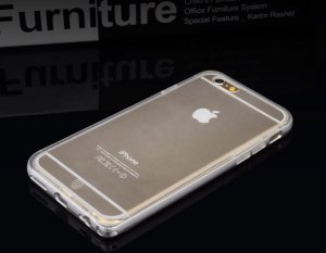 Силиконовый чехол Baseus Fusion серебристый для iPhone 6/6S