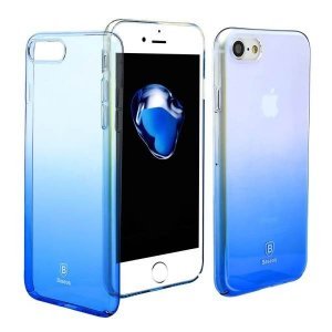 Полупрозрачный чехол Baseus Glaze синий для iPhone 8/7/SE 2020