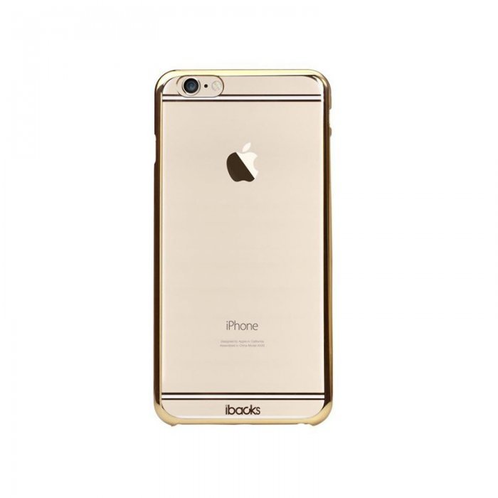 Чехол-накладка для Apple iPhone 6/6S - iBacks iFling Electroplating прозрачный + золотистый