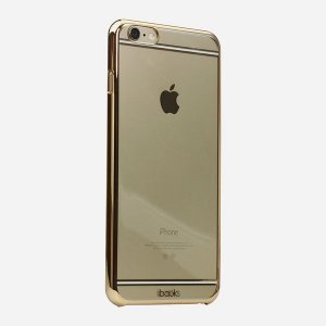 Чехол-накладка для Apple iPhone 6/6S - iBacks iFling Electroplating прозрачный + золотистый