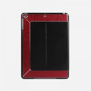 Чохол із орнаментом iBacks Flame чорний + червоний для iPad Air/iPad (2017/2018)