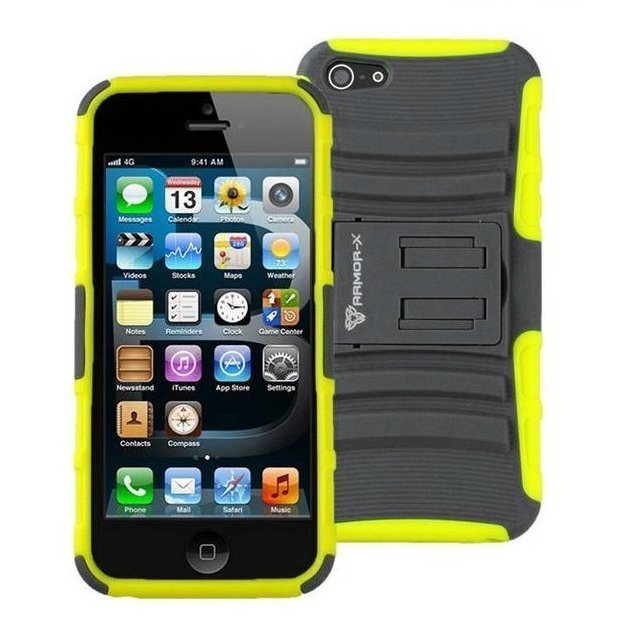 Чехол спорт и экстрим для Apple iPhone 5/5S - Armor-X Action Shell Series желтый + серый