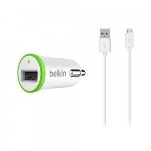 Автомобільний зарядний пристрій Belkin USB MicroCharger 12V + кабель LIGHTNING 8 pin, білий