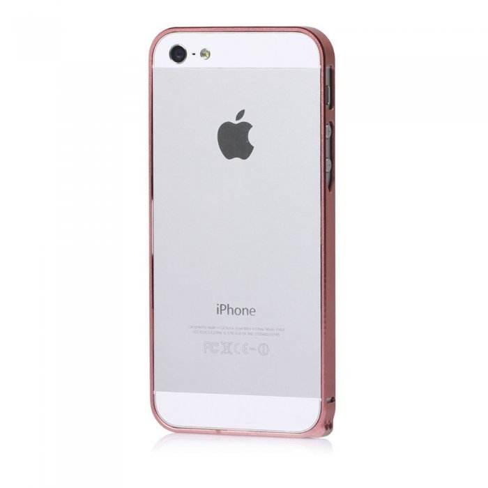 Металлический бампер Cross Metal SP-5 розовый для iPhone 5/5S/SE