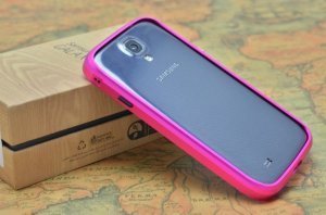 Чехол-бампер для Samsung Galaxy S4 - Cross Metal розовый