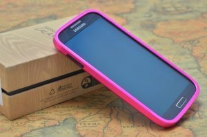 Чохол-бампер для Samsung Galaxy S4 - Cross Metal рожевий