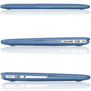 Чохол для Apple MacBook Air 13" - Kuzy Leather Hard Case блакитний (Aqua)